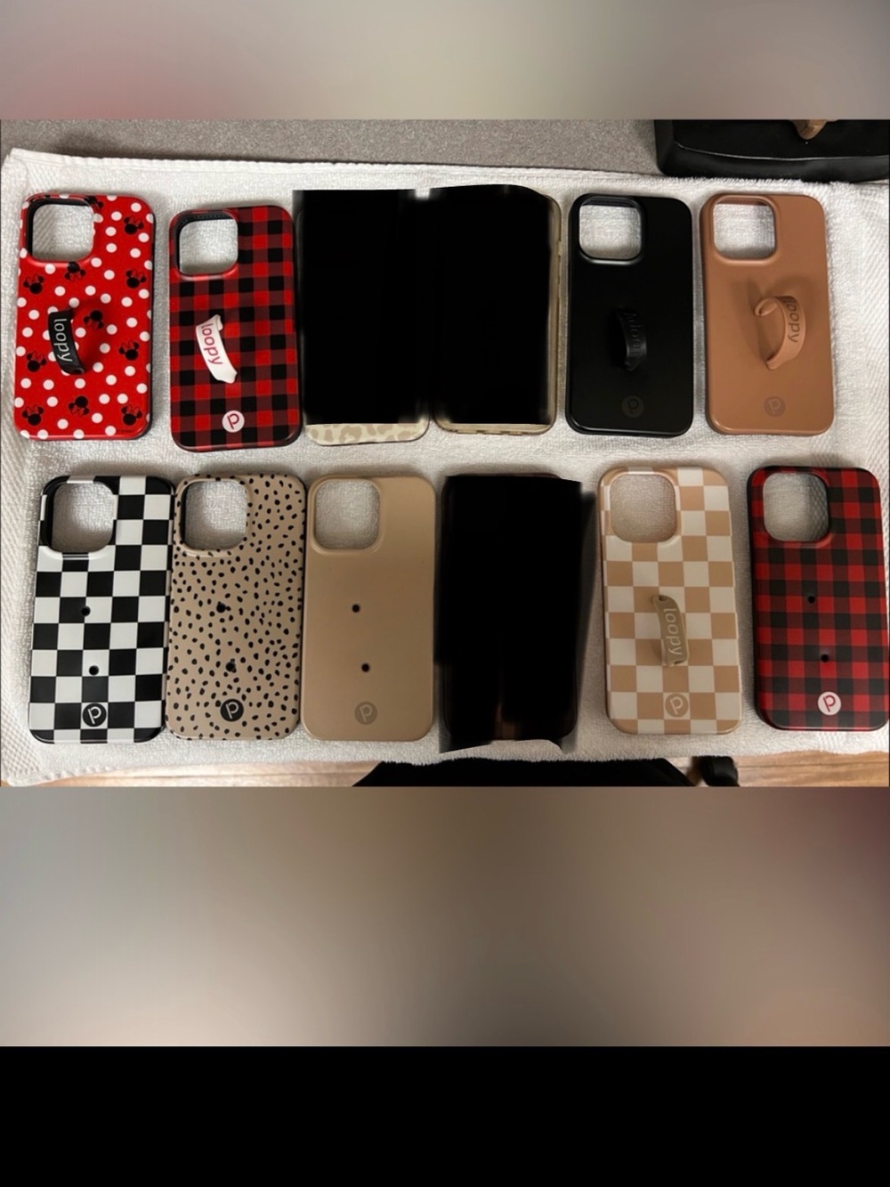 Loopy Case Multi-Pack Phone Cases in Red, Black, Tan, Cream, Brown, White